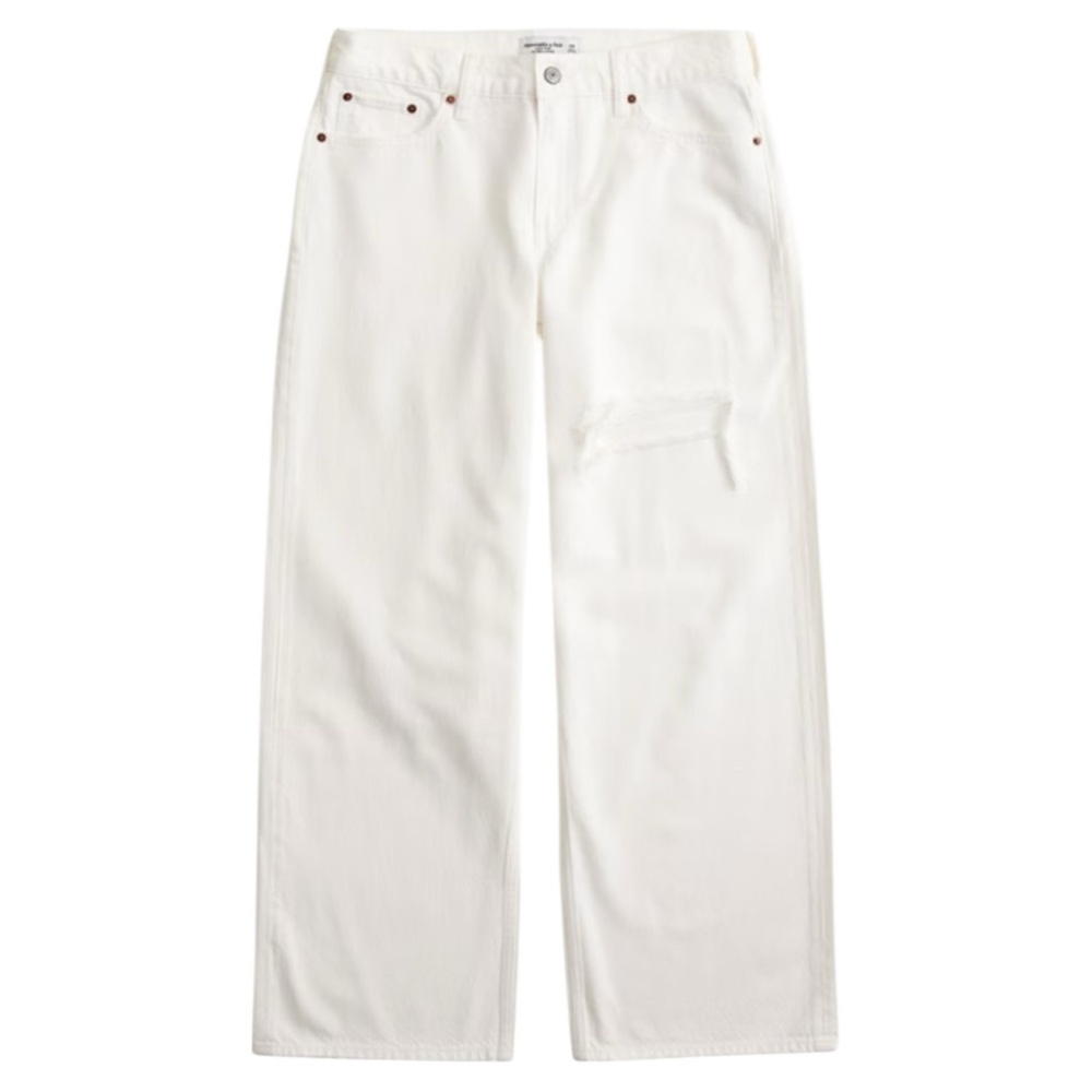Abercrombie & Fitch White Straight Leg Pants